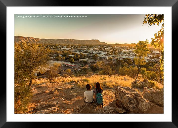 Anzac Hill  look  out Alice Springs, Northere Terr Framed Mounted Print by Pauline Tims
