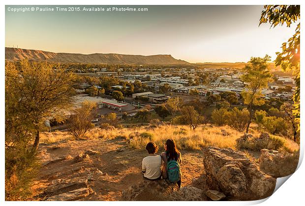 Anzac Hill  look  out Alice Springs, Northere Terr Print by Pauline Tims