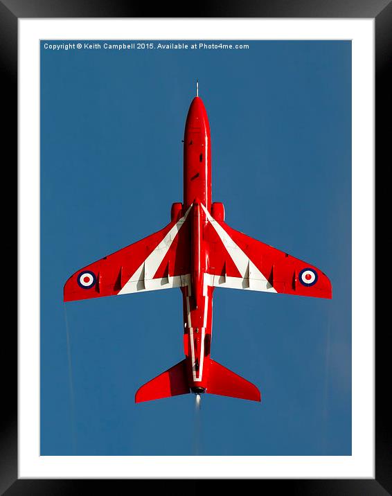  Red Arrow climbing skywards - profits to RAFBF. Framed Mounted Print by Keith Campbell