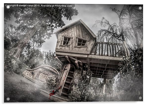  Tree house of horror Acrylic by stewart oakes