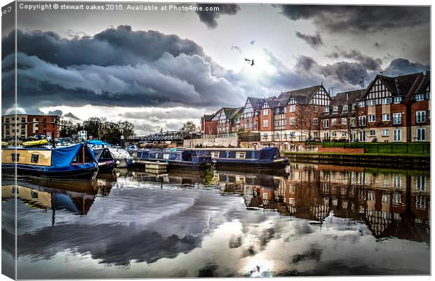 Northwich Canals  Canvas Print by stewart oakes