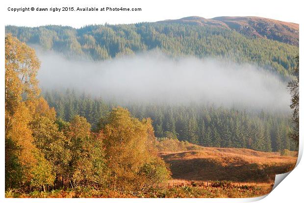  Highlands in Autumn Print by Dawn Rigby