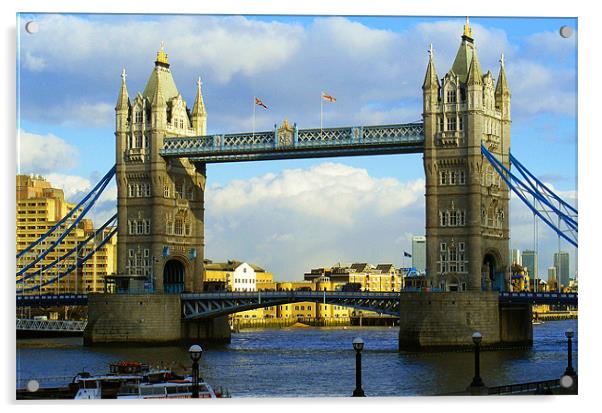 Tower Bridge , London Acrylic by val butcher