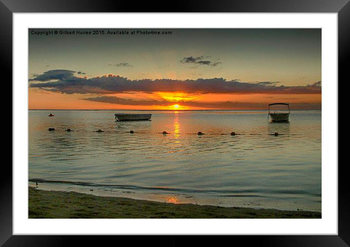  Mauritius Sunset Framed Mounted Print by Gilbert Hurree