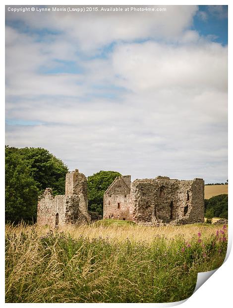  Hailes Castle, Scotland Print by Lynne Morris (Lswpp)