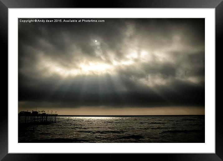  Sun rays on the sea Framed Mounted Print by Andy dean