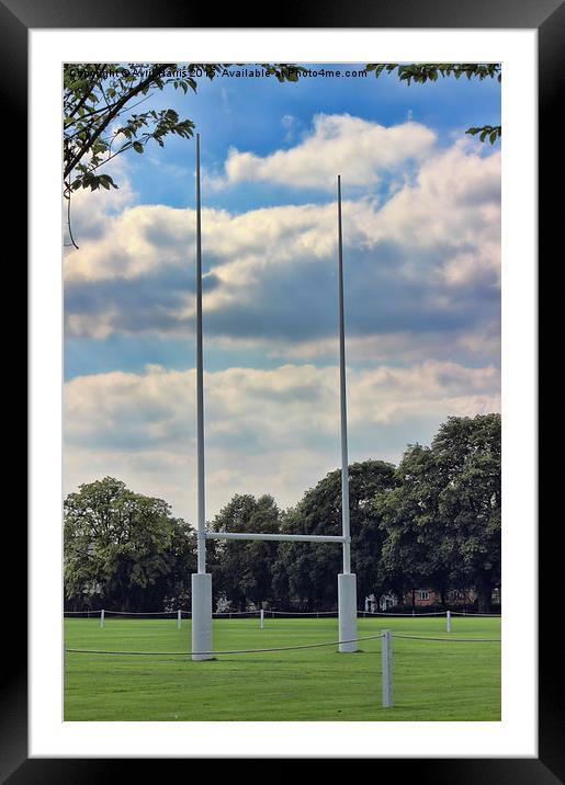  Rugby goal post at Rugby School Framed Mounted Print by Avril Harris
