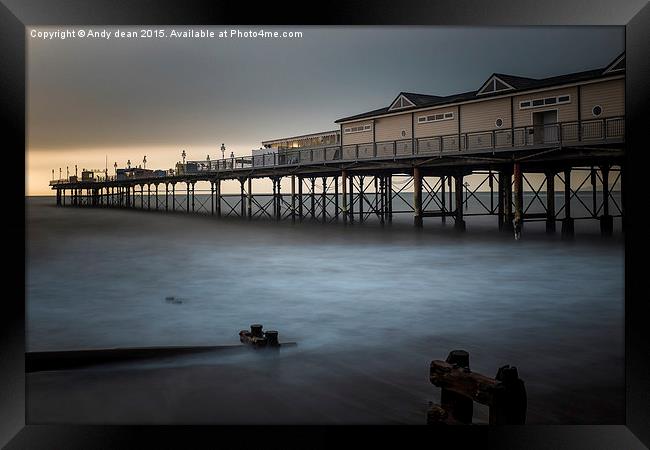  September morning at the pier Framed Print by Andy dean