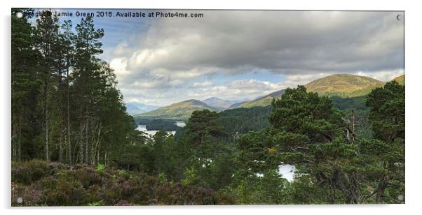Glen Affric Panorama  Acrylic by Jamie Green