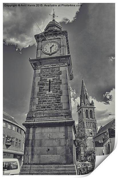  Rugby Clock tower Print by Avril Harris