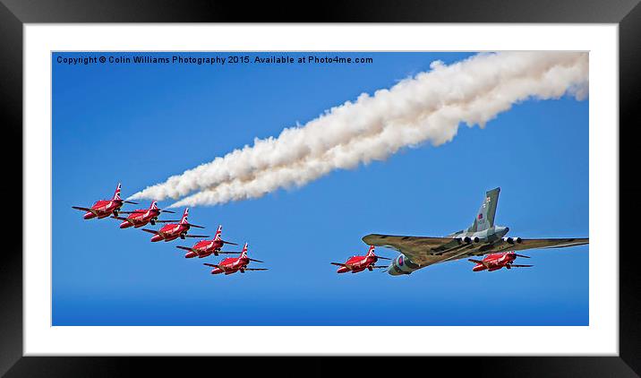  Final Vulcan flight with the red arrows 12 Framed Mounted Print by Colin Williams Photography