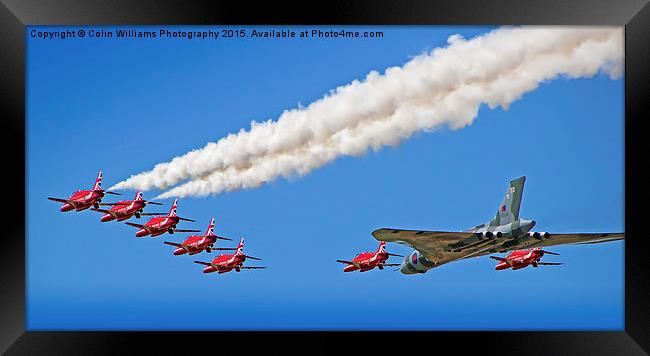  Final Vulcan flight with the red arrows 12 Framed Print by Colin Williams Photography