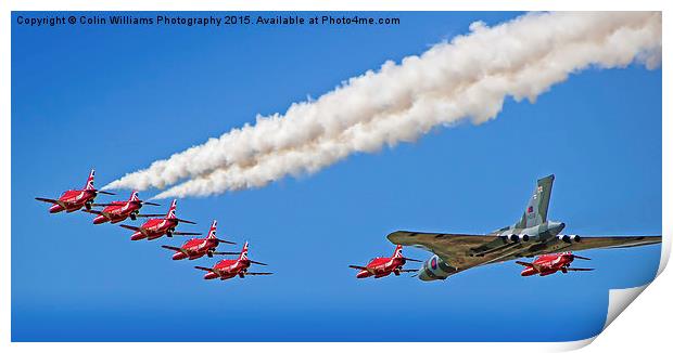  Final Vulcan flight with the red arrows 12 Print by Colin Williams Photography
