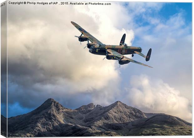  Lancaster over the Black Cuillins of Skye Canvas Print by Philip Hodges aFIAP ,