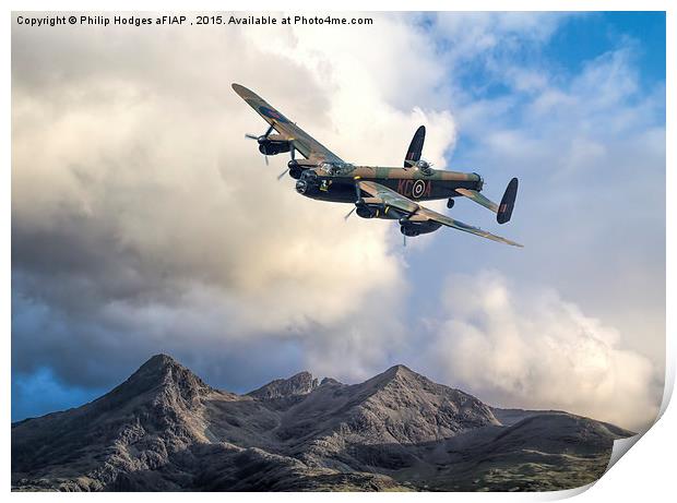  Lancaster over the Black Cuillins of Skye Print by Philip Hodges aFIAP ,