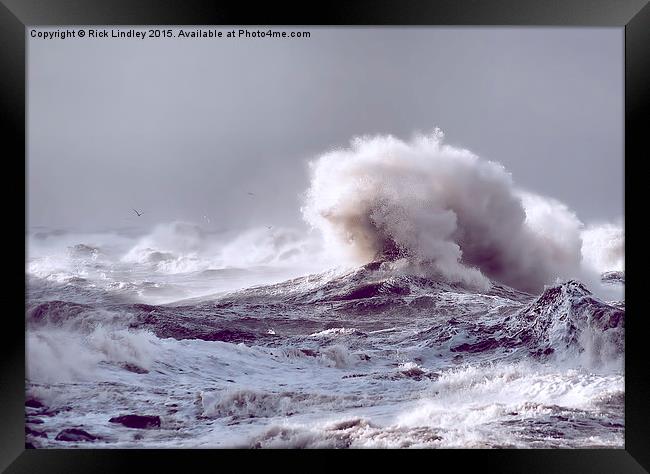  Stormy Sea Framed Print by Rick Lindley