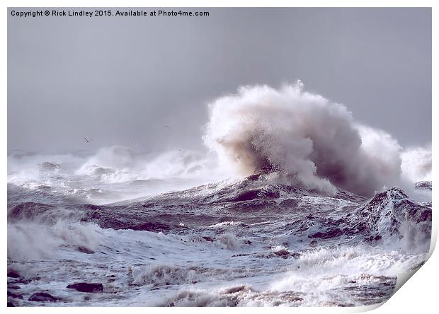  Stormy Sea Print by Rick Lindley