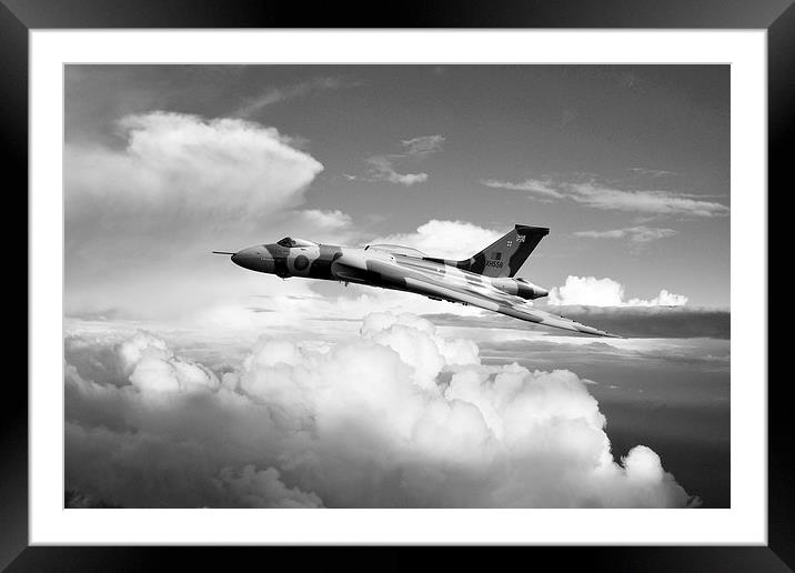 The last Vulcan - Mono  Framed Mounted Print by J Biggadike