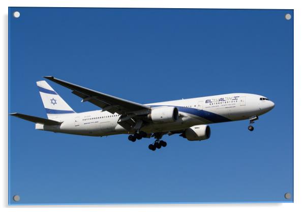 El Al Boeing 777 Acrylic by David Pyatt