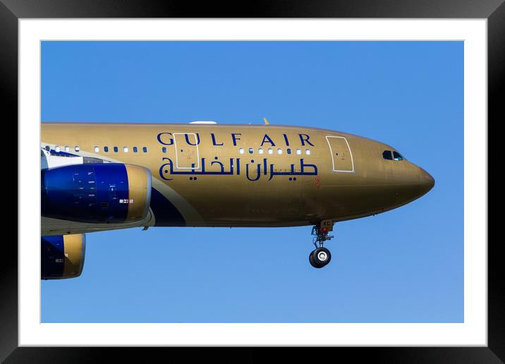 Gulf Air Airbus A330 Framed Mounted Print by David Pyatt