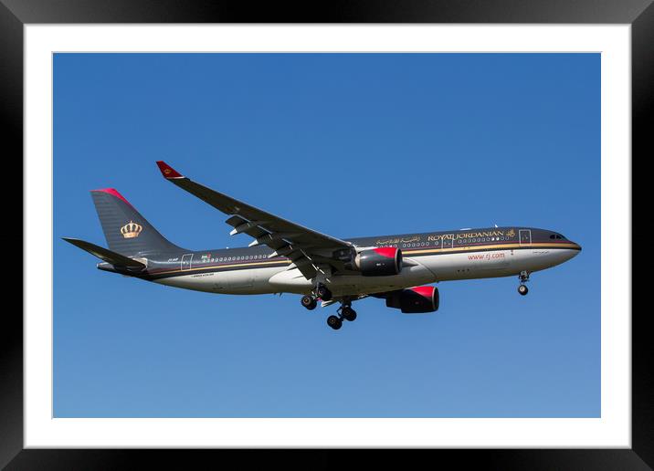 Royal Jordanian Airlines Airbus A330 Framed Mounted Print by David Pyatt
