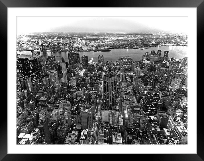 New York from Above Framed Mounted Print by Lauren Rumbold