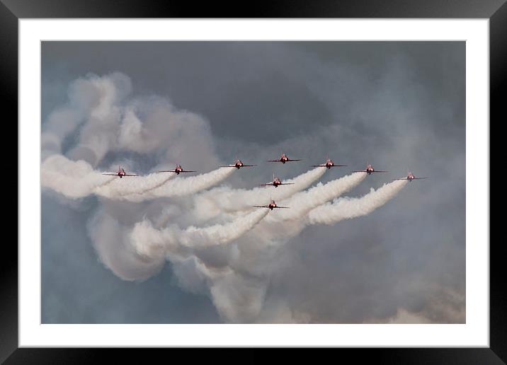 The Royal Air Force Red Arrows Framed Mounted Print by J Biggadike