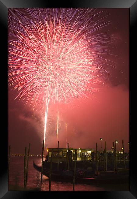 Fireworks in Venice Framed Print by Ian Middleton