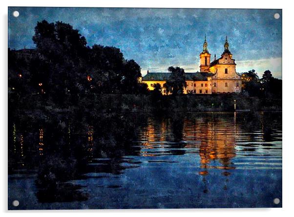 church on a hill-krakow Acrylic by dale rys (LP)