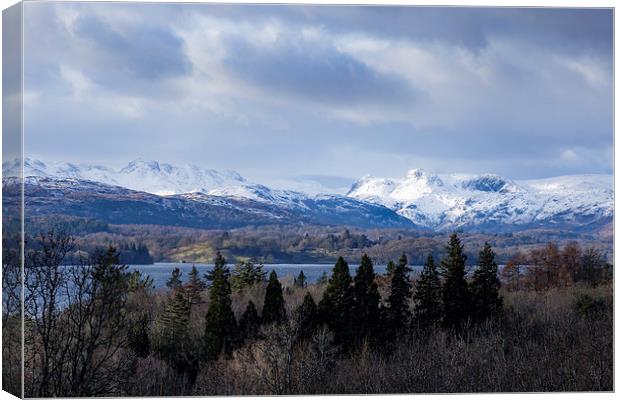  Langdale Pikes Winter Scene Canvas Print by Andy McGarry