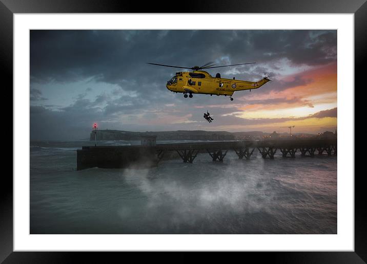 Sea King Coastal Rescue Framed Mounted Print by J Biggadike