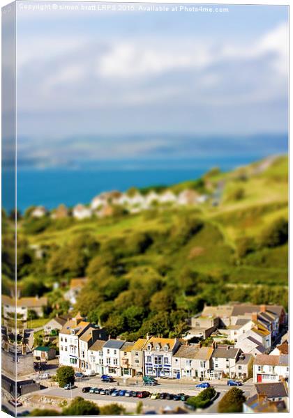Toy town view over Portland UK Canvas Print by Simon Bratt LRPS