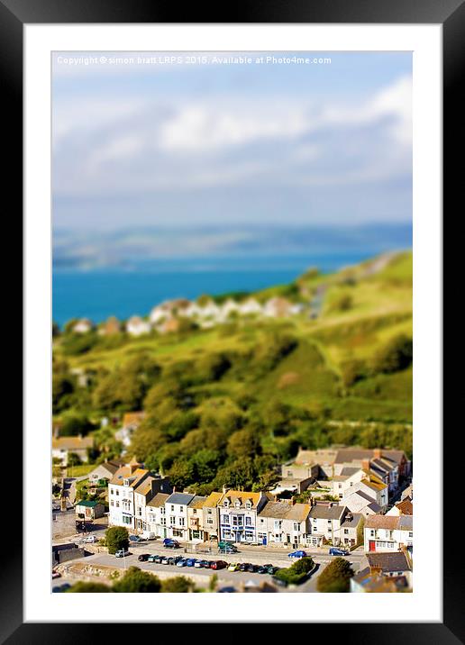 Toy town view over Portland UK Framed Mounted Print by Simon Bratt LRPS