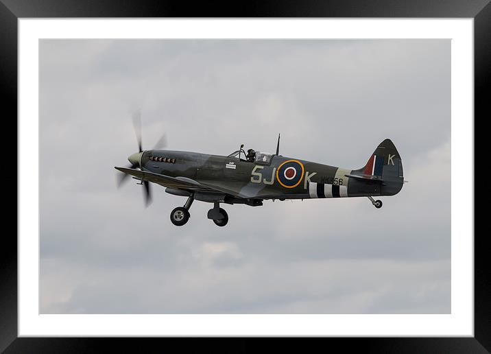 Spitfire MK356 Framed Mounted Print by J Biggadike
