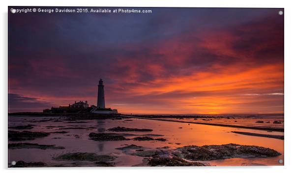 Golden Sunrise on Saint Marys Island Acrylic by George Davidson