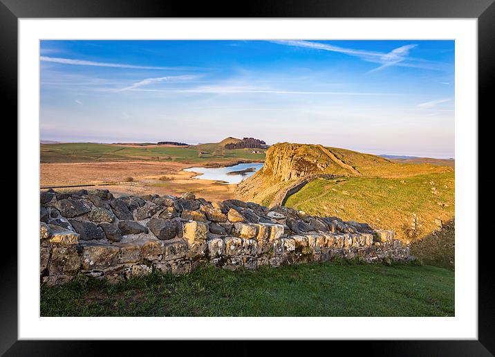 Hadrians Wall Sunset Framed Mounted Print by Andy McGarry