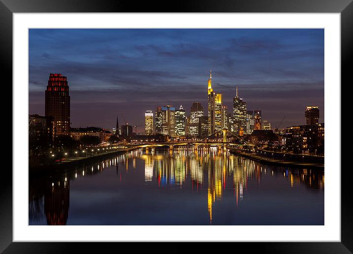 Skyline Frankfurt Framed Mounted Print by Thomas Schaeffer