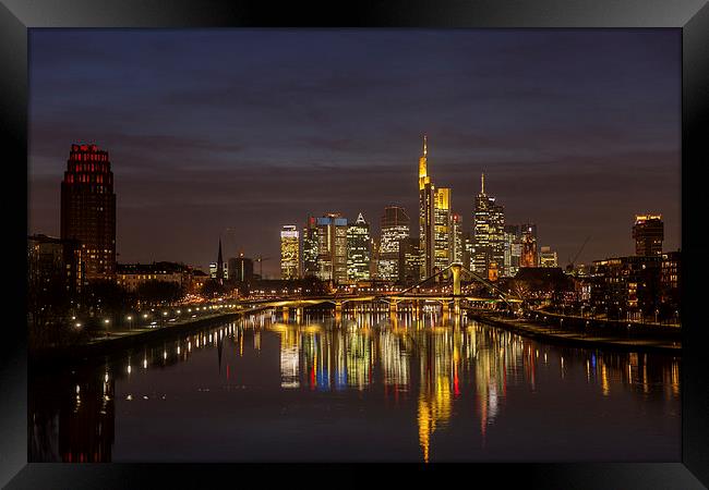 Skyline Frankfurt Framed Print by Thomas Schaeffer