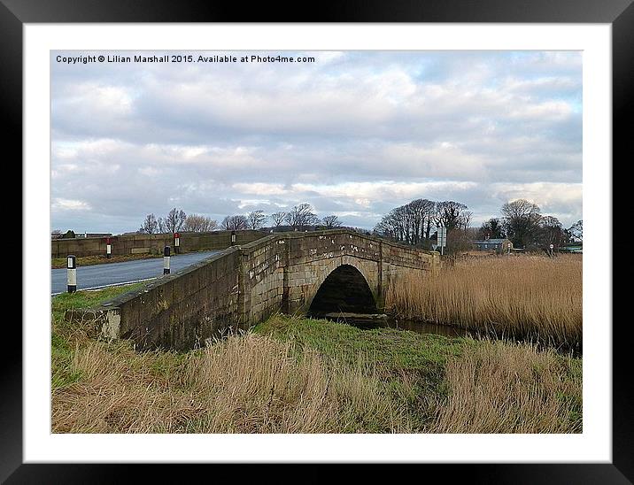  Road bridge beside the River Conder.  Framed Mounted Print by Lilian Marshall