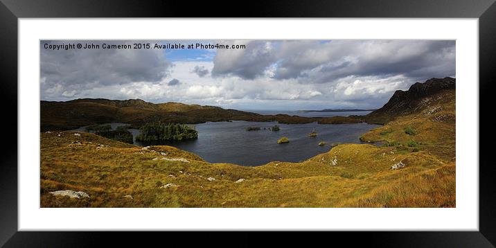 Loch na Bairness from Egnaig Hill, GlenUig. Framed Mounted Print by John Cameron