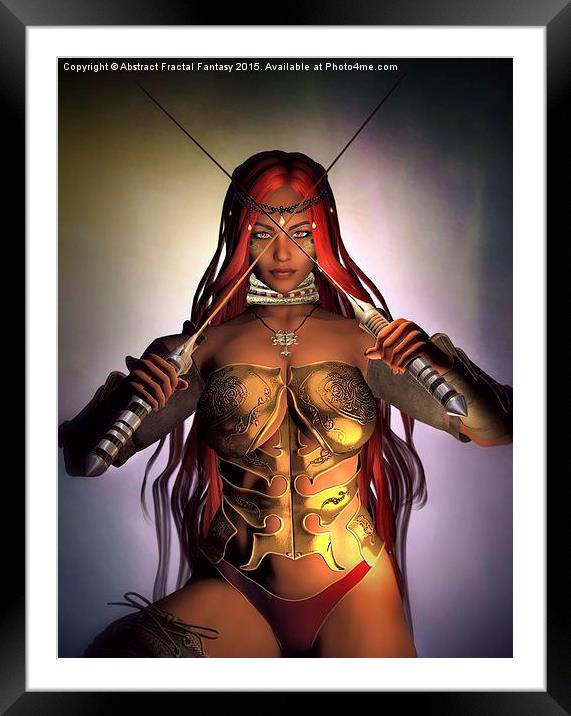  Warrior Priestess Framed Mounted Print by Abstract  Fractal Fantasy