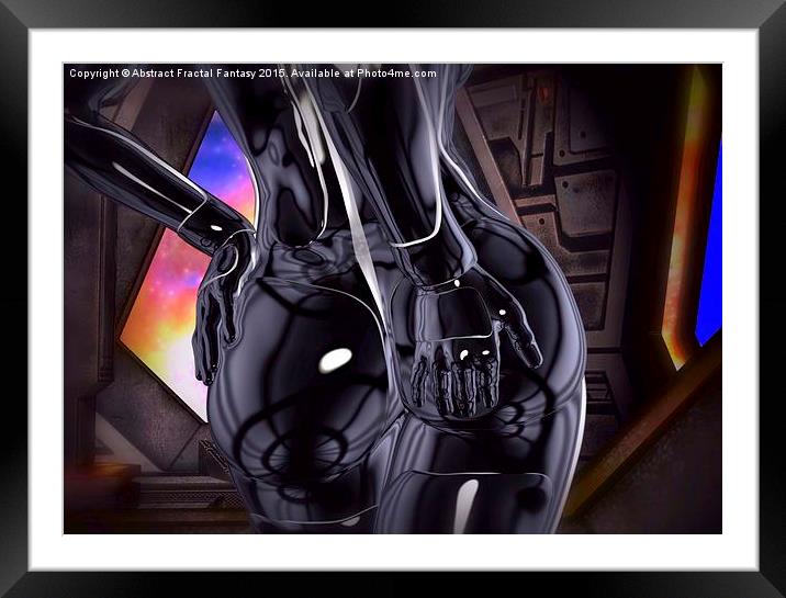  Hold on tight for warp speed sexy sci-fi girl Framed Mounted Print by Abstract  Fractal Fantasy