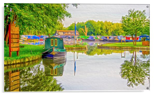  Pyrford Marina Surrey Acrylic by Clive Eariss