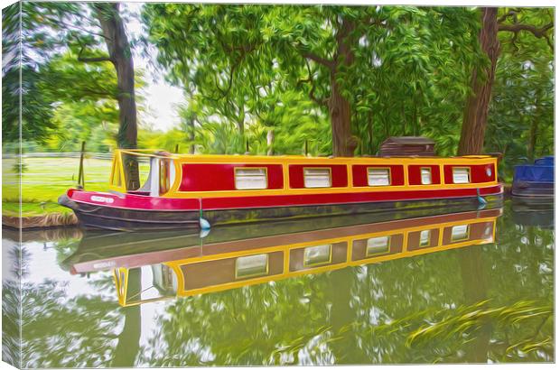  Moored Up Pyrford Canvas Print by Clive Eariss