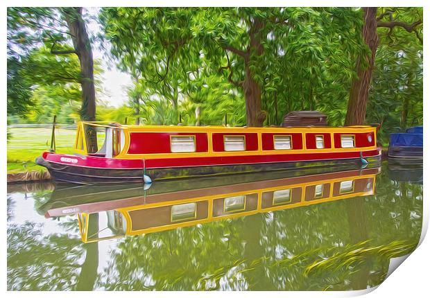  Moored Up Pyrford Print by Clive Eariss