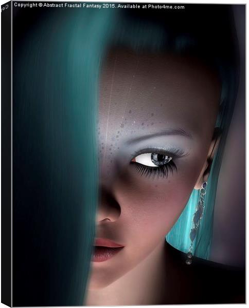  Fairy girl Face Canvas Print by Abstract  Fractal Fantasy