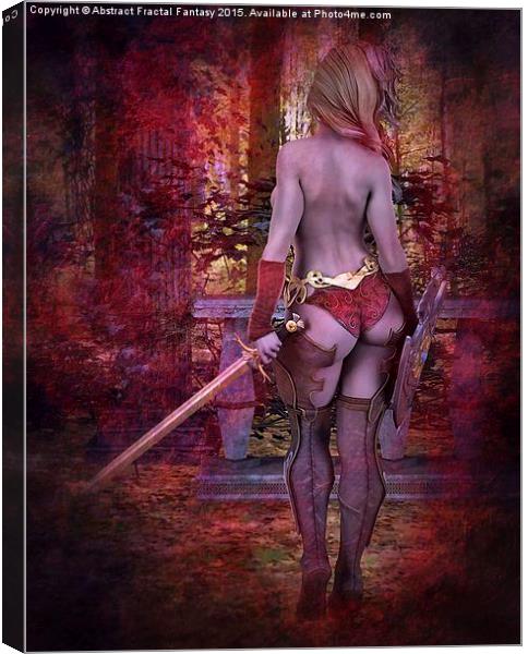  It's Not my Time - Fantasy nude warrior girl Canvas Print by Abstract  Fractal Fantasy