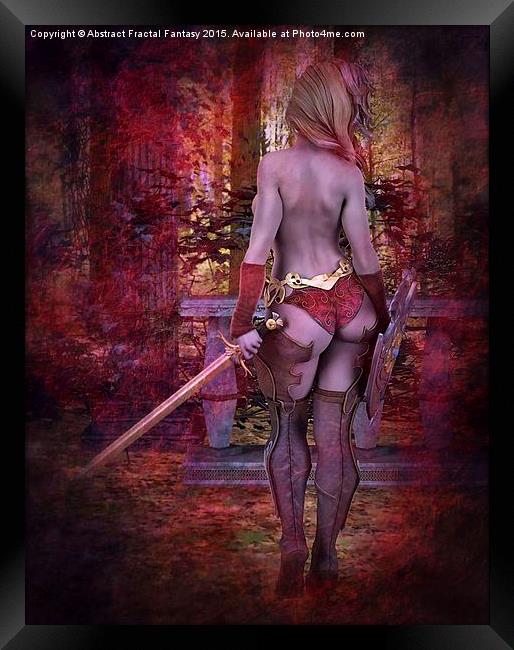  It's Not my Time - Fantasy nude warrior girl Framed Print by Abstract  Fractal Fantasy