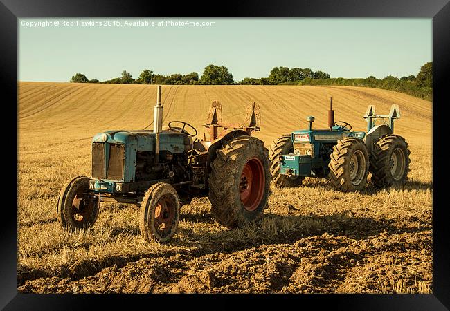  Golden Tractors  Framed Print by Rob Hawkins