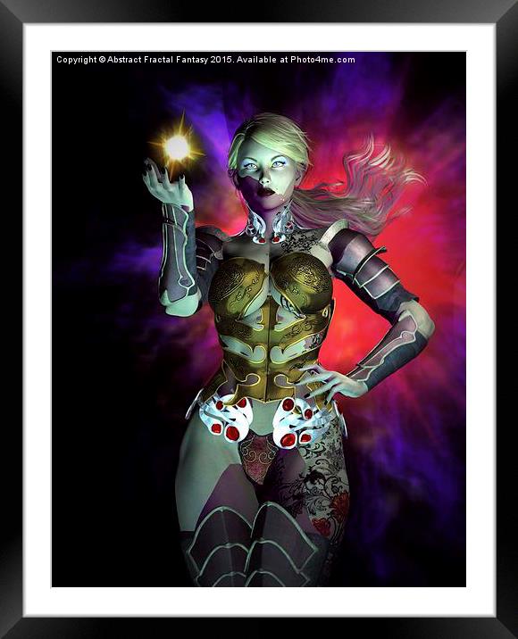  The Force of Light fantasy warrior female Framed Mounted Print by Abstract  Fractal Fantasy